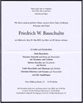 Todesanzeige Friedrich W. Bauschulte