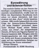 Artikel - Eurowährung und Science Fiction