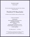 Todesanzeige Friedrich W. Bauschulte